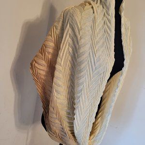 Apt 9 Women's Gold & Cream Metallic Pleated Infinity Scarf (Neutral Shades Loop)